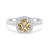 10K Yellow Diamond Brilliant Round Cut Vintage Ring