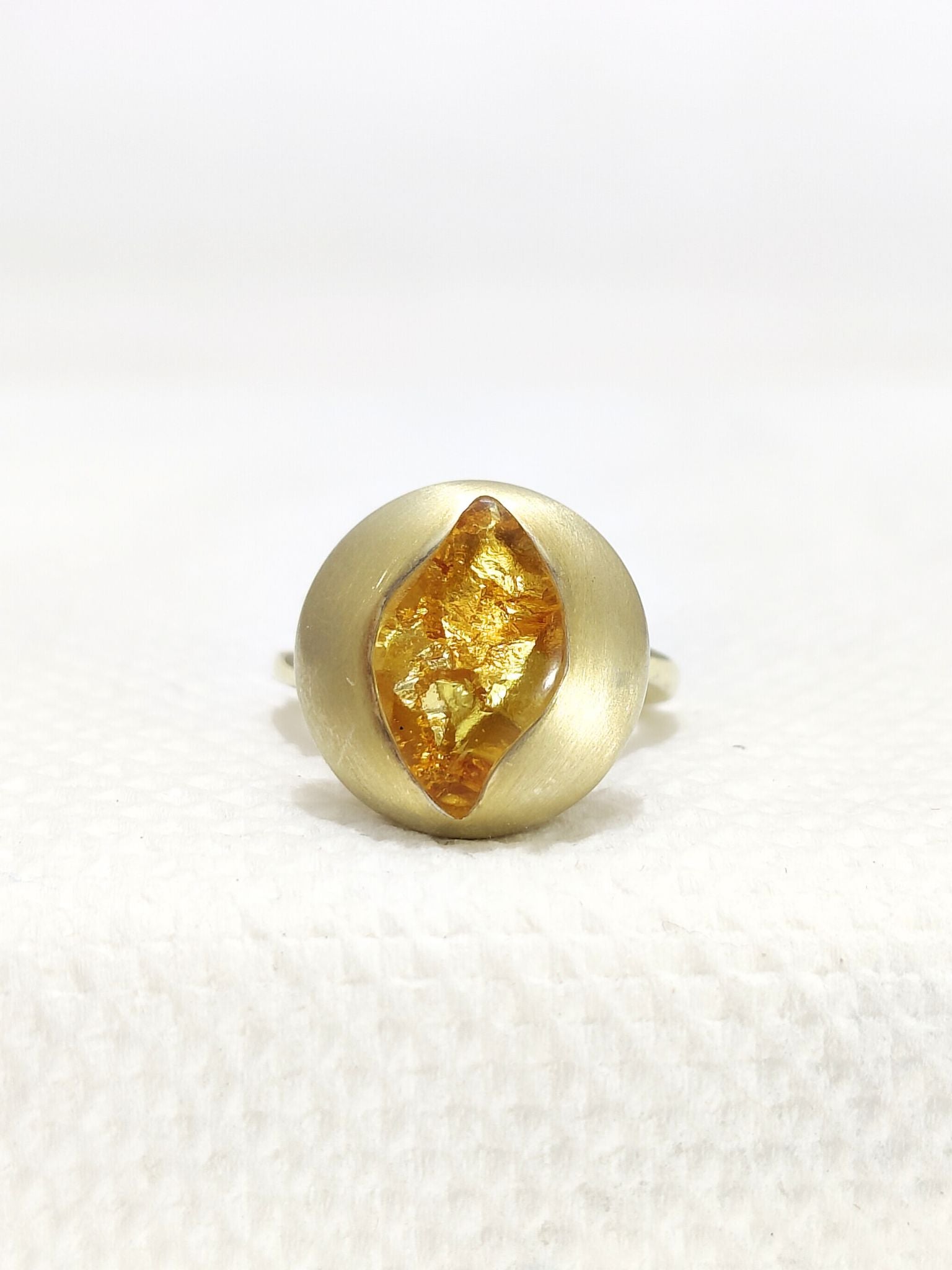 Beautiful Amber Sterling Silver Ring