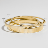 14K Solid Gold Fluted Wedding Bangle