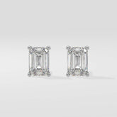 2.00 CT Emerald Cut Solitaire Stud Earrings