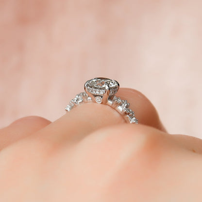 Round Cut Cluster Bridal Set Diamond Ring