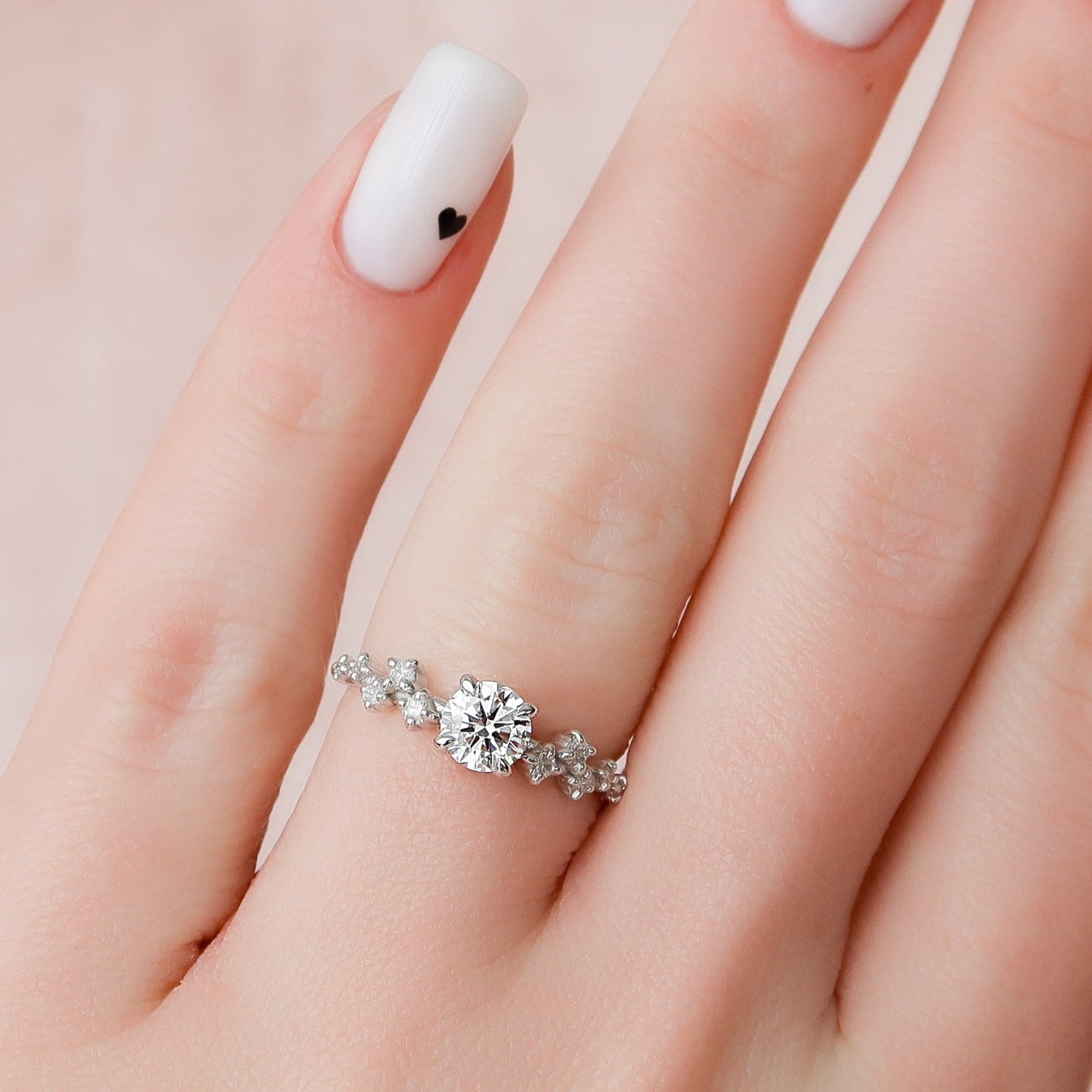 Round Cut Cluster Bridal Set Diamond Ring