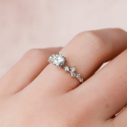 Round Cut Cluster Bridal Set Diamond Ring