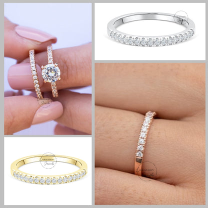 Round Cut Half Eternity Diamond Ring