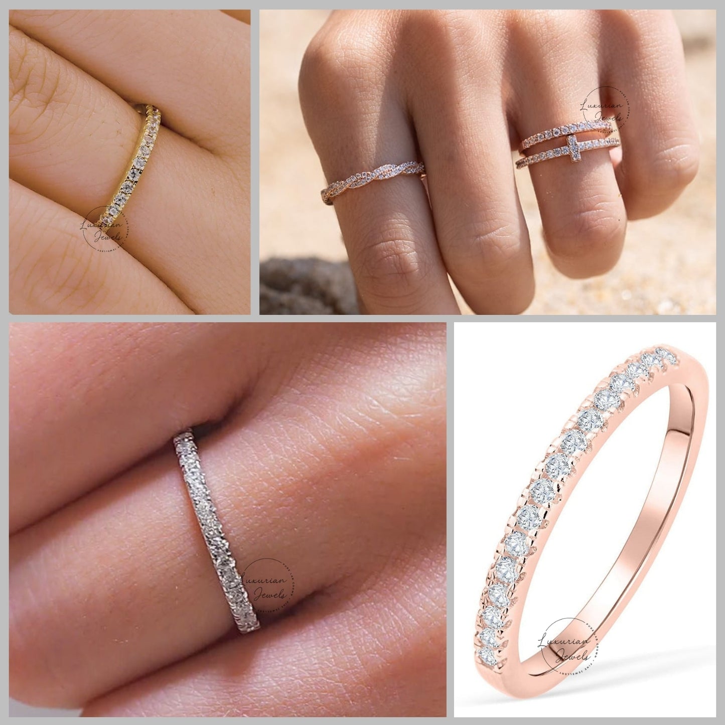 Round Cut Half Eternity Diamond Ring