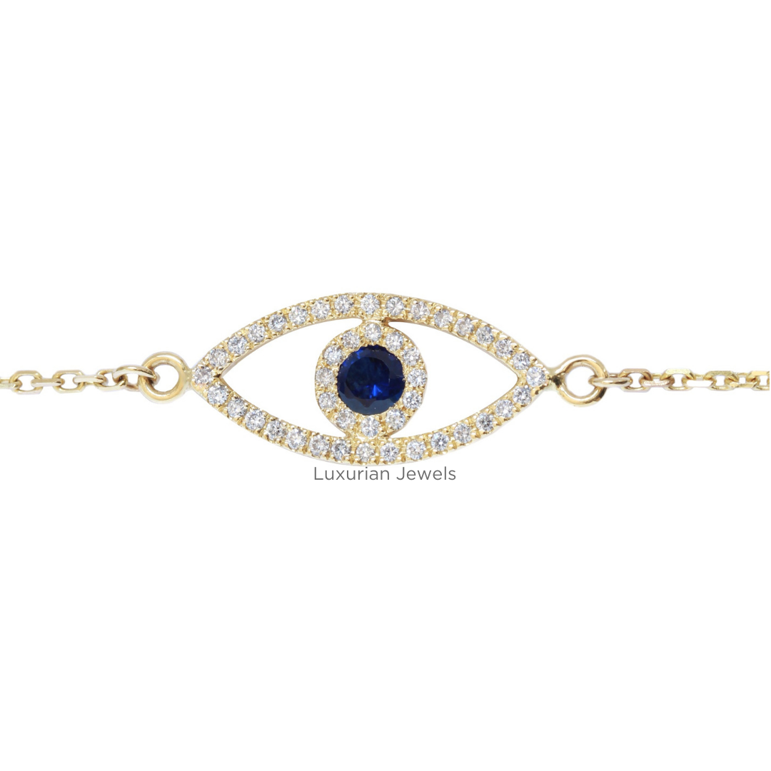 Evil Eye Birthstone Diamonds Bracelet