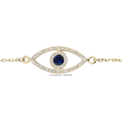 Evil Eye Birthstone Diamonds Bracelet