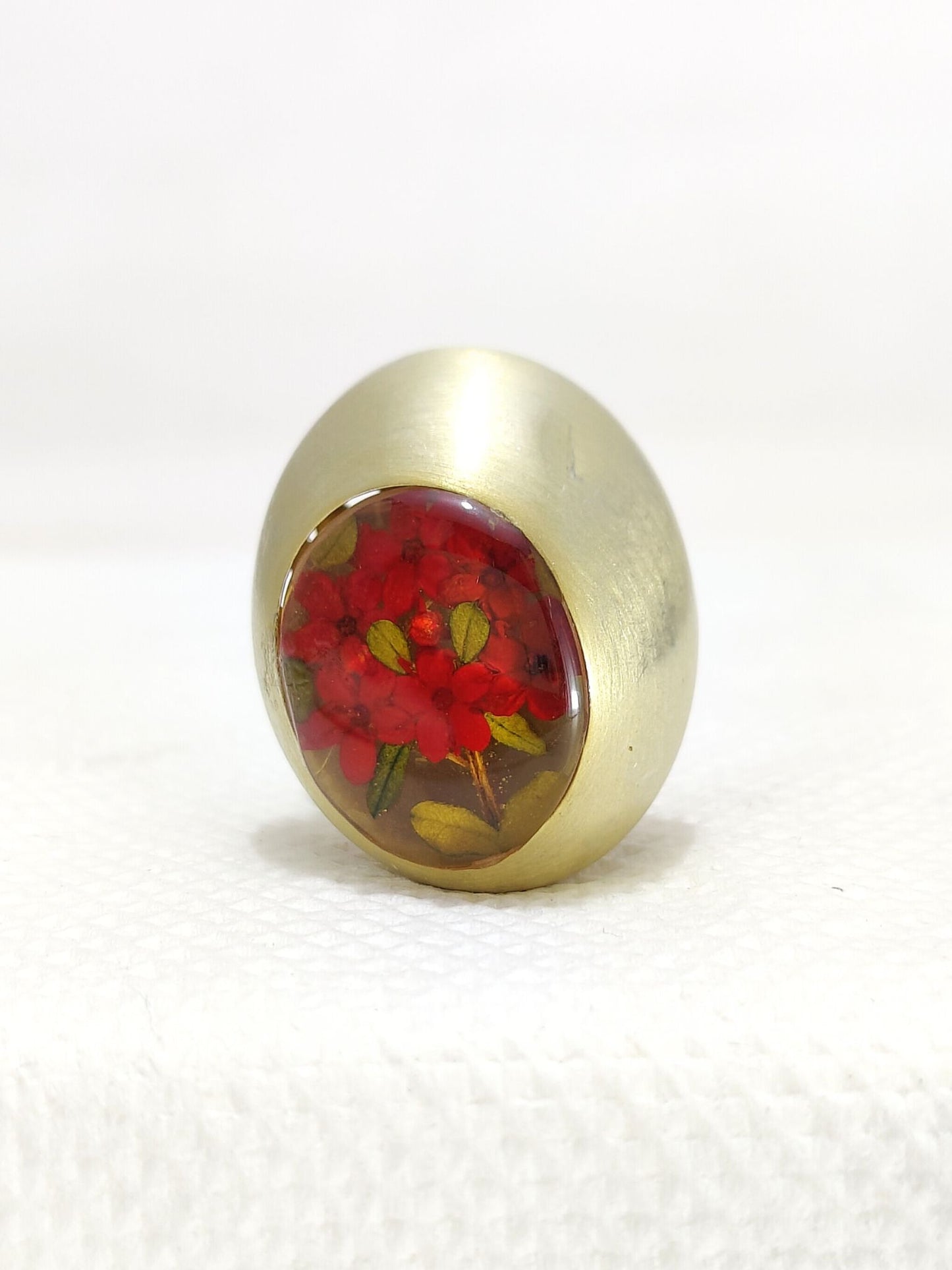 Nature Inspired Real Red Flowers Ring