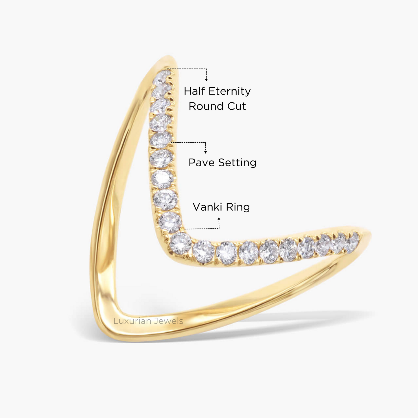 V-Shaped Boomerang Vanki Classic Diamond Ring