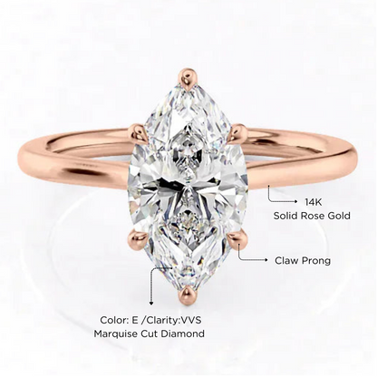 6 - Claw Prong Marquise Cut Engagement Ring