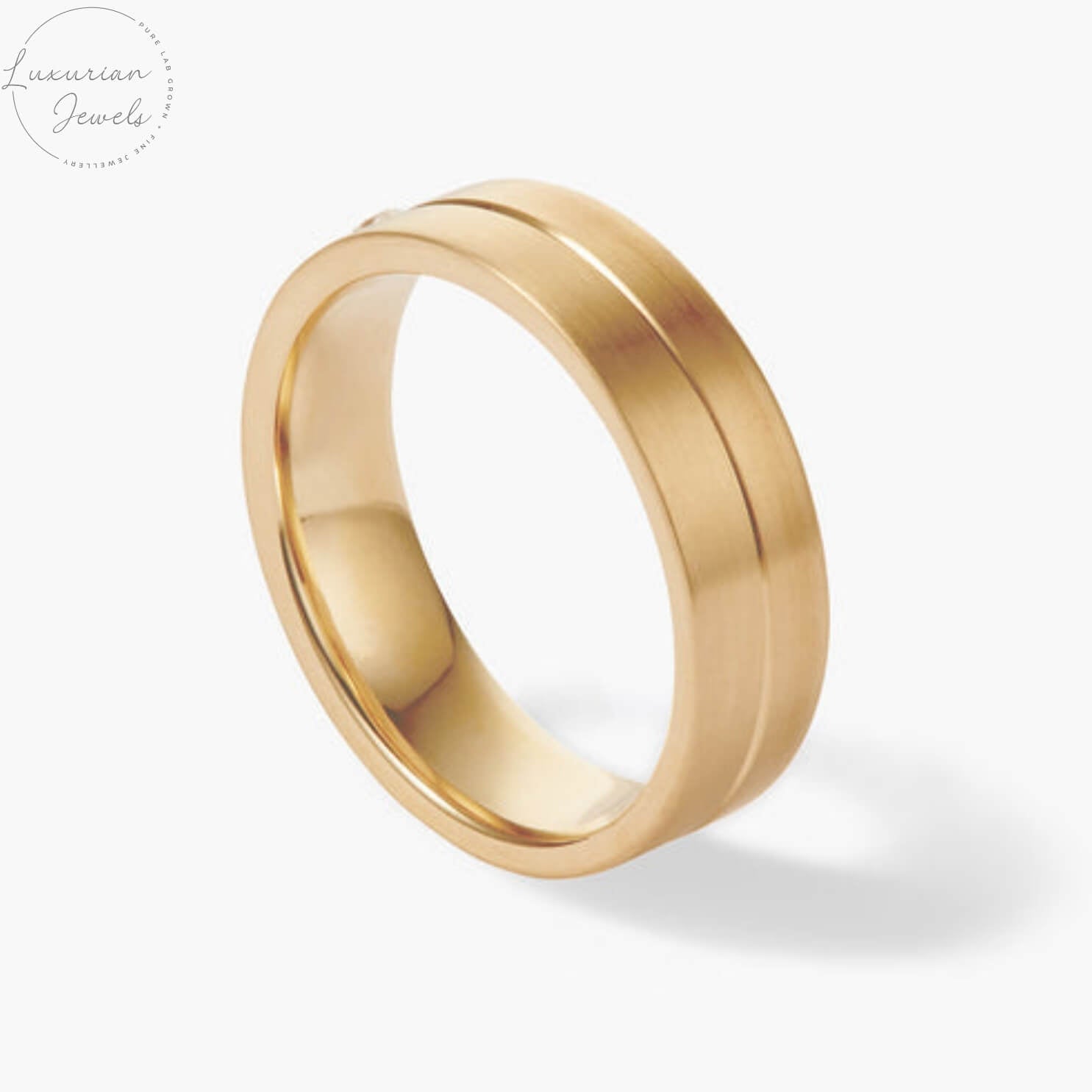 Yellow Gold Single Diamond Men's Wedding Gold Ring