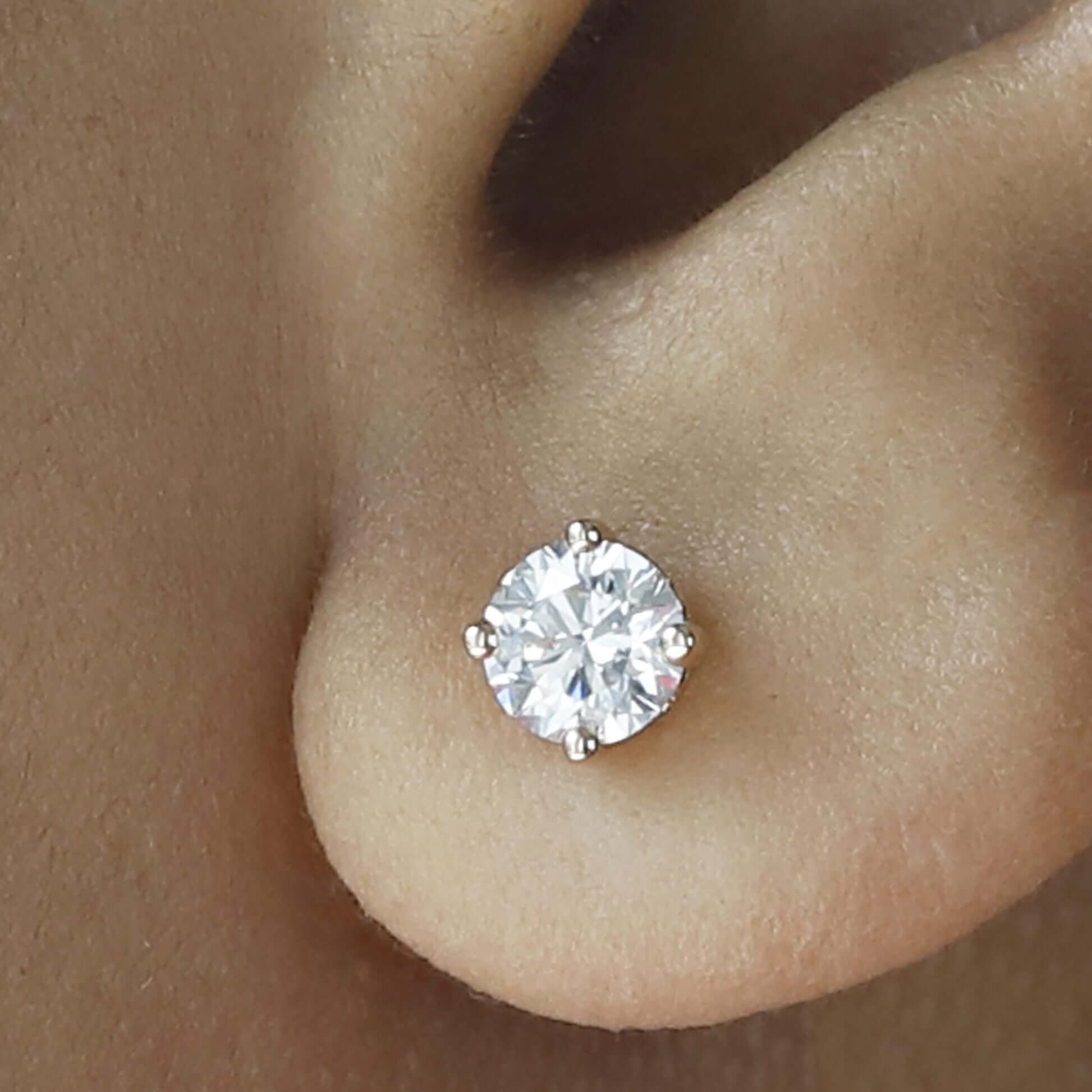 2 CT Lab Grown Diamond Stud Earrings