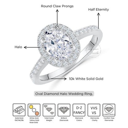 Oval Diamond Half Eternity Proposal Ring