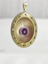 Oval Shape Deep Purple Pearl Gold Plated Pendant
