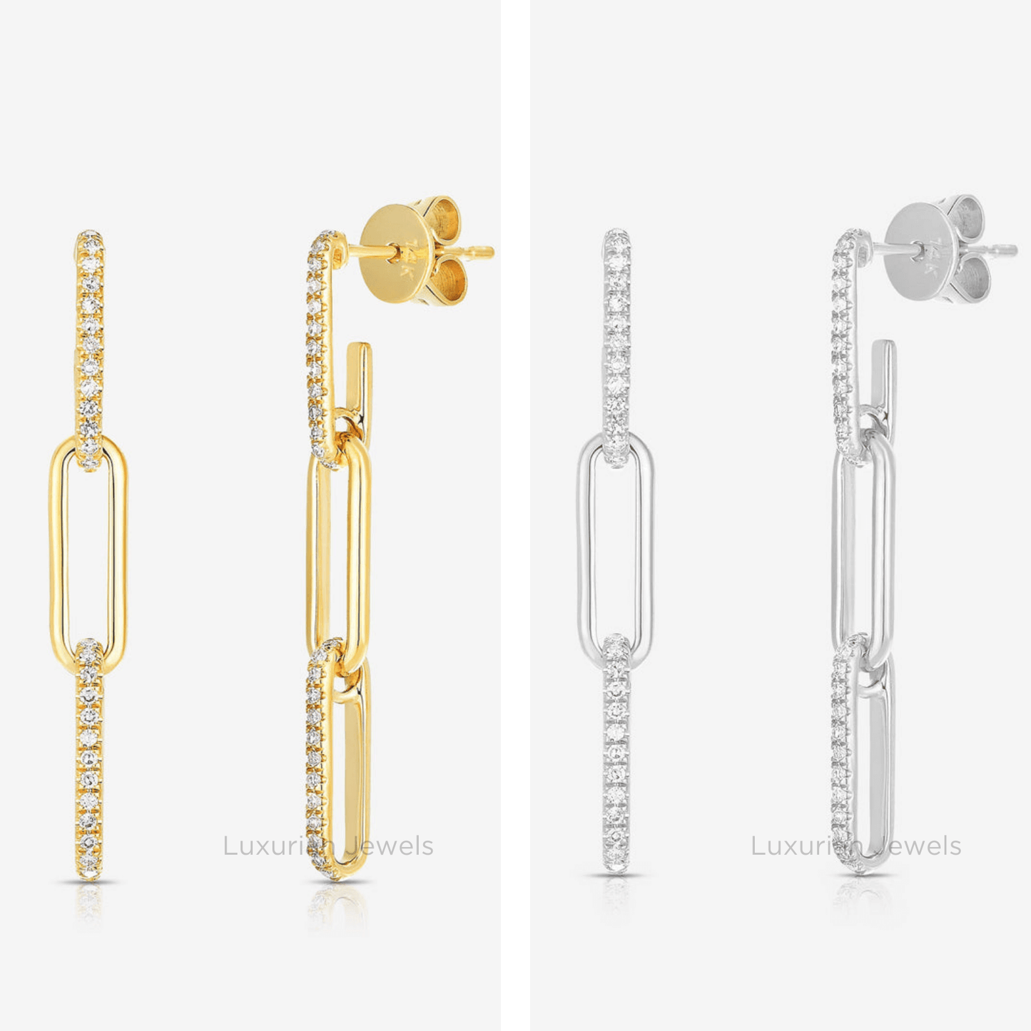 0.50 CT Linked Drop Dangle Lab Grown Diamond Earrings