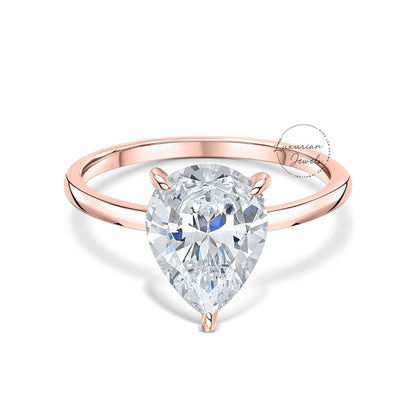 Pear Shaped Lab Grown Engagement Ring