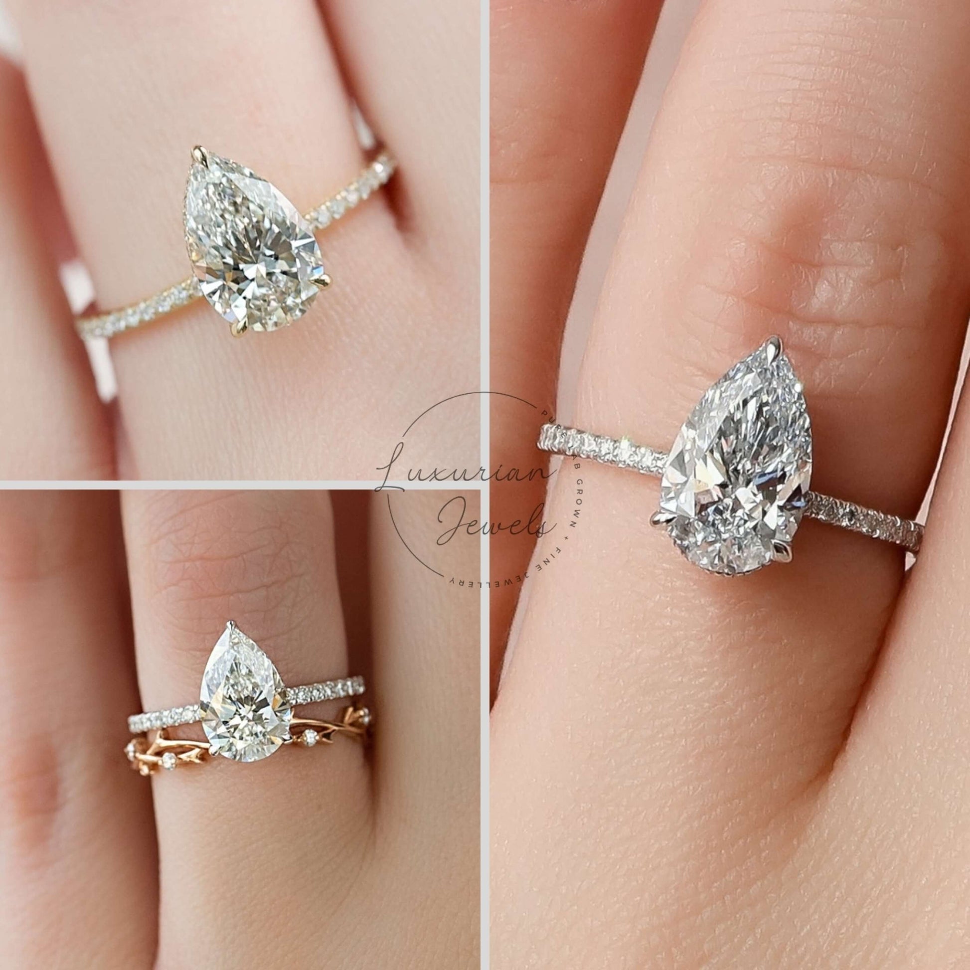 3 Side Row Micro Pave Diamond Ring