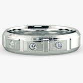 3 Stone Round Cut Stackable Wedding Band