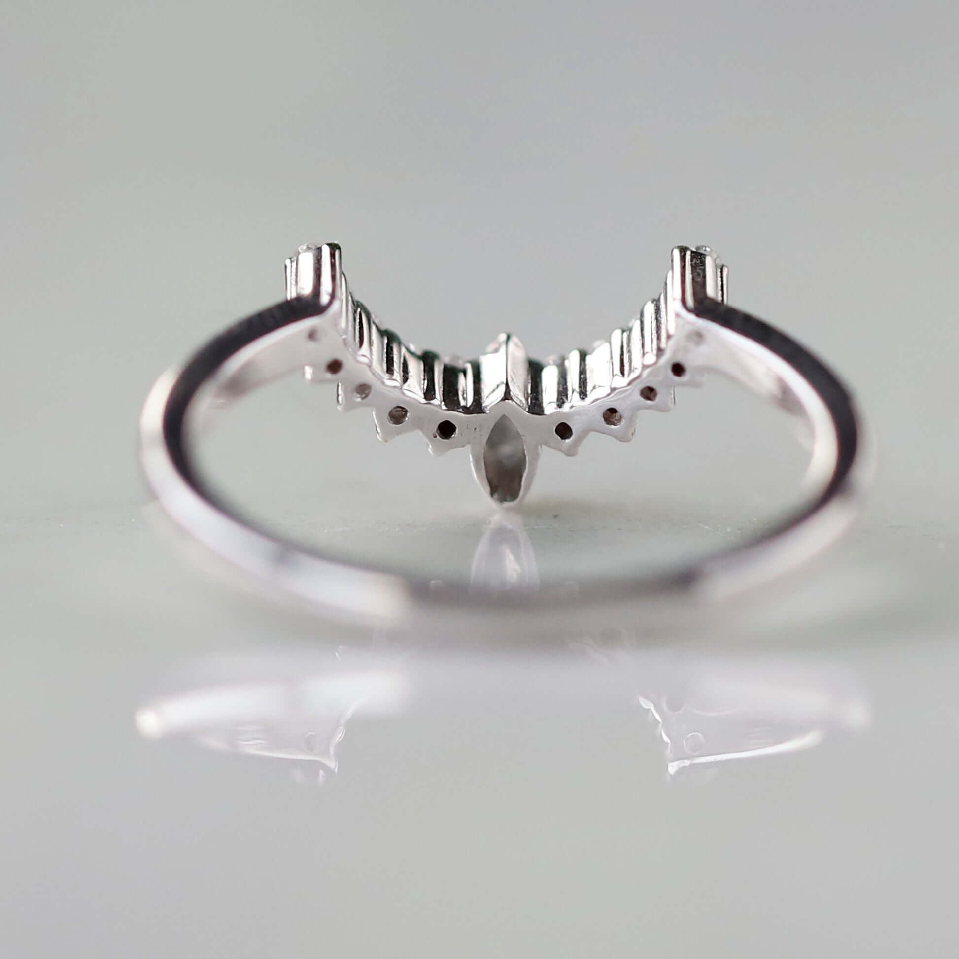 3 Stone V Shape Stacking Ring