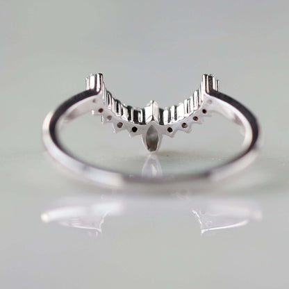 3 Stone V Shape Stacking Ring