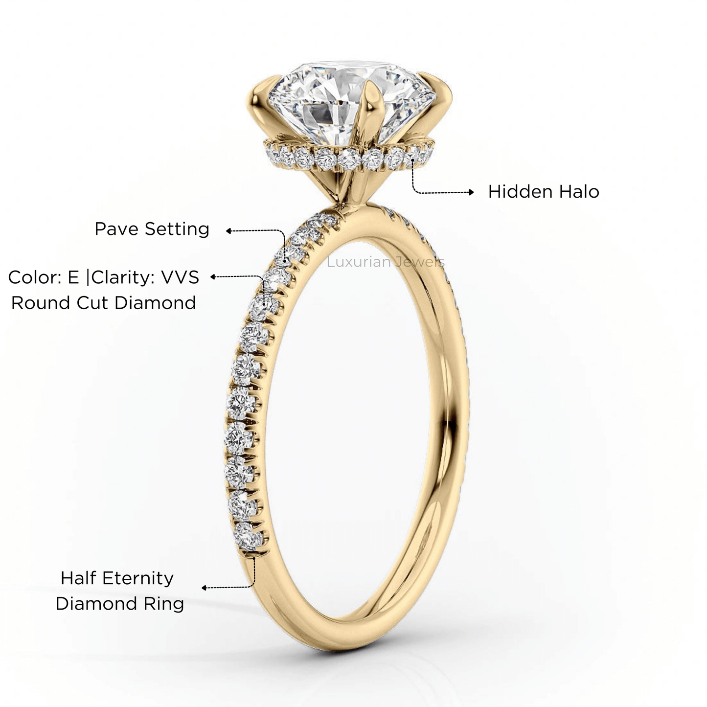  Round Cut Lab Grown Diamond Engagement Ring