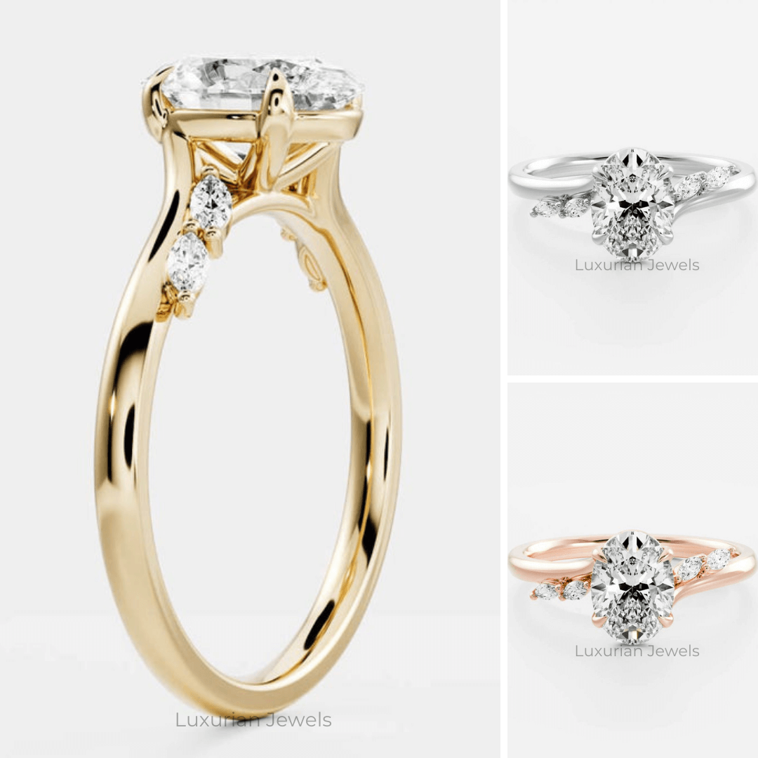 1 CT Oval Cut Moissanite Diamond Wedding Ring