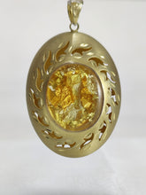 Gold Flake Embedded Lucite Pendant