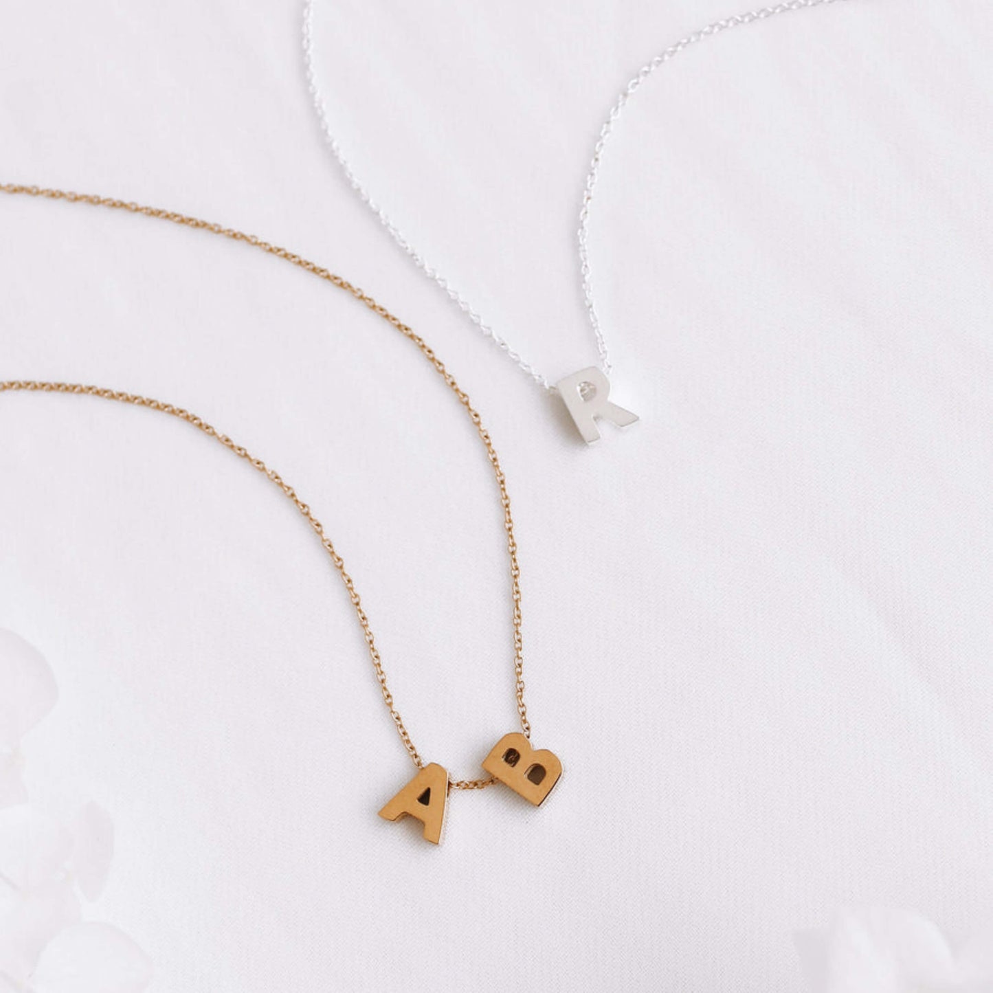 Dainty Custom Initial Mum Necklace