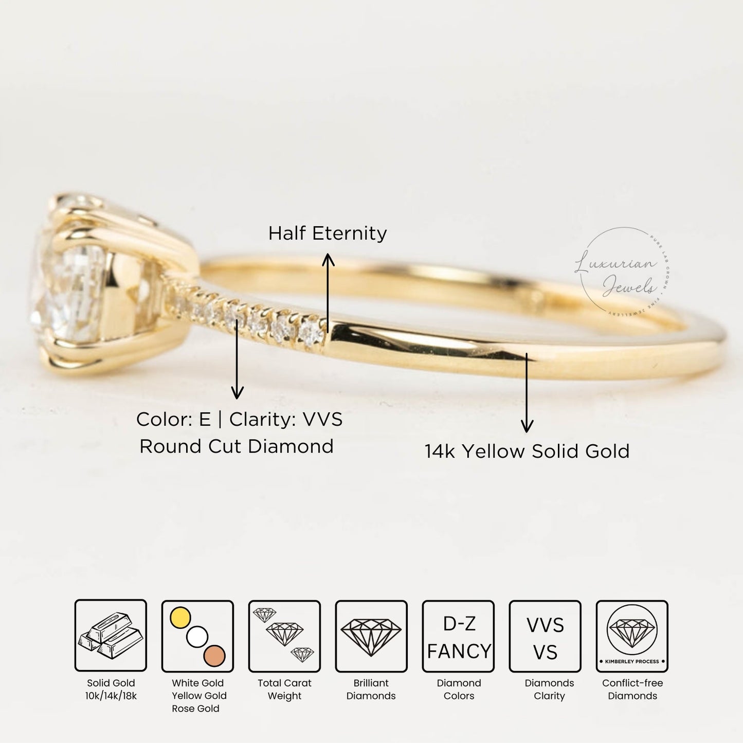 Yellow Gold Old Mine Cut Diamond Engagement Ring