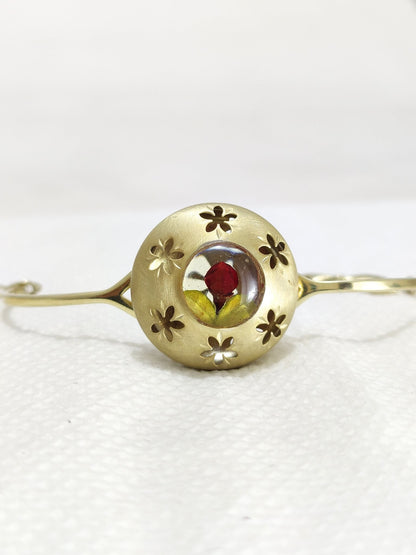 Round Shape Real Red Rose Bracelet