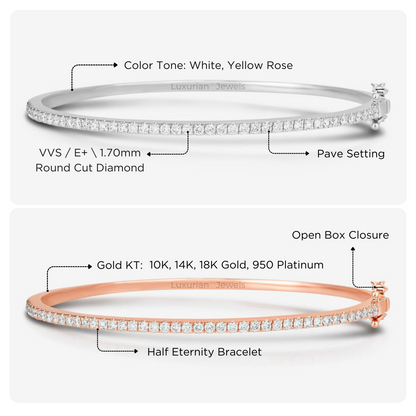 Round Cut Stackable Proposal Tennis Bracelets