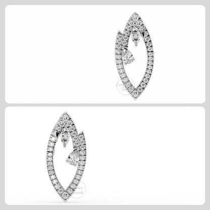 1.14 CT Lab Grown Multi Diamond Marquise Earrings