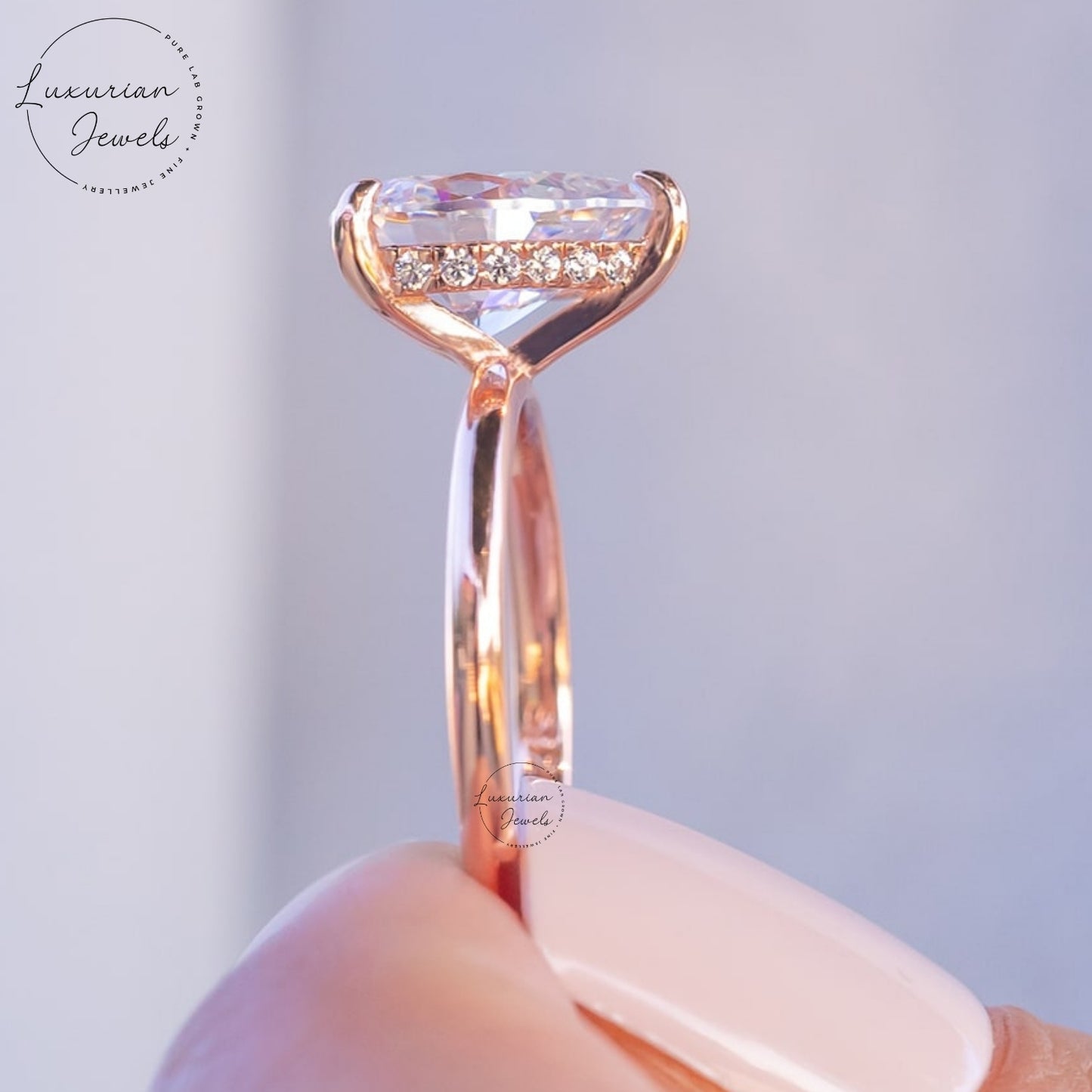 2.00 CT Pear Cut Diamond Hidden Halo Ring