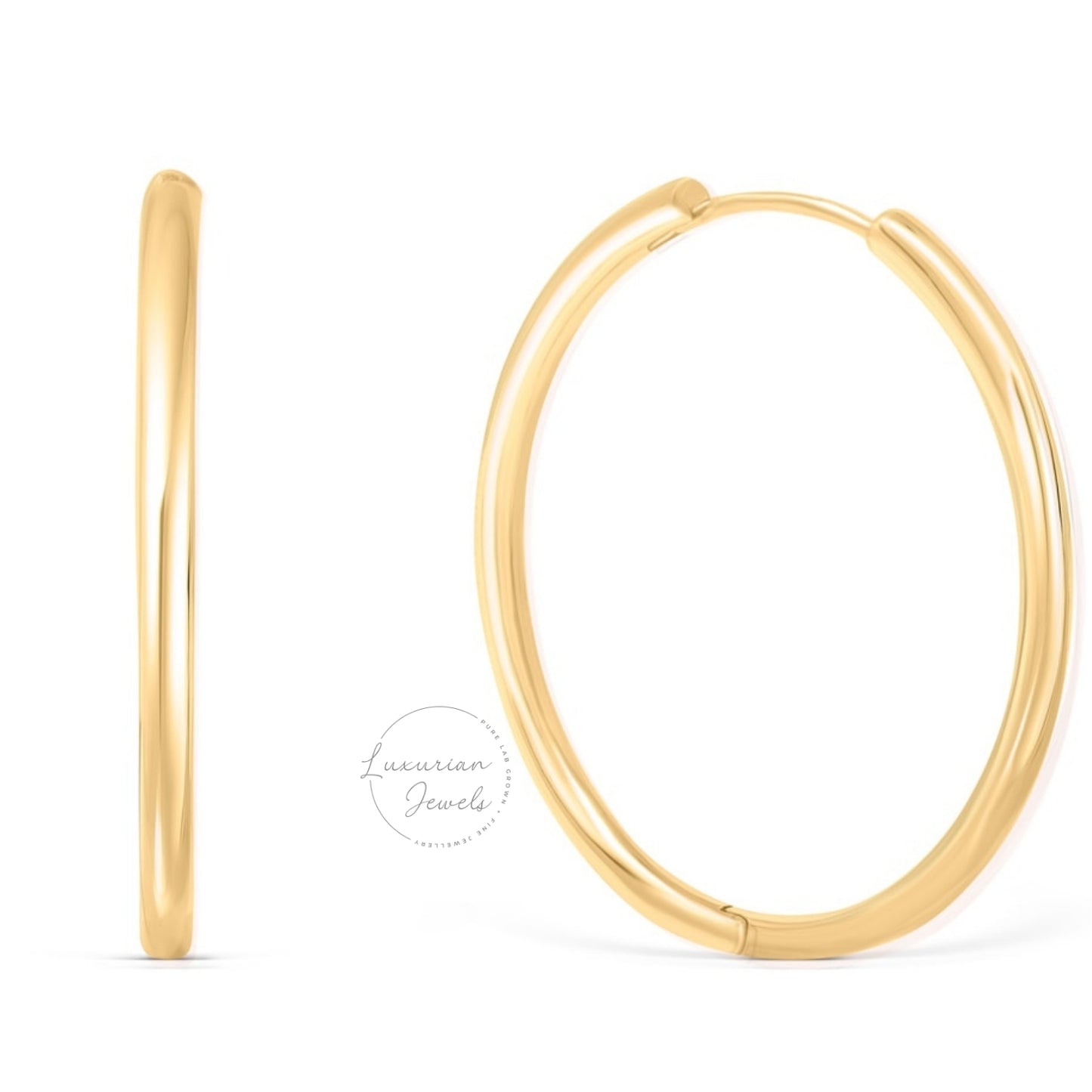 14k Solid Gold Dainty Round Hoop Earrings