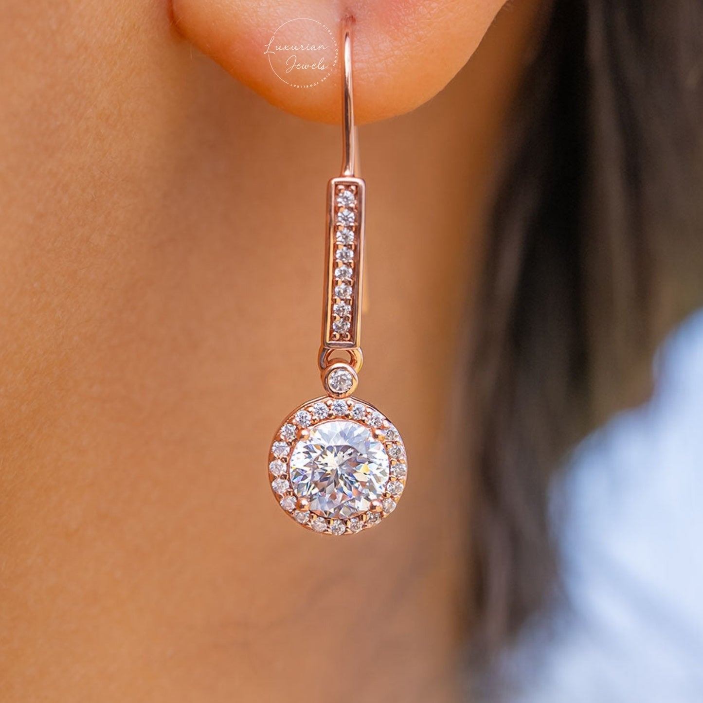 Brilliant Round Cut Drop Dangle Diamond Earrings