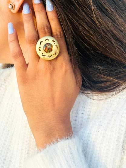 Handmade Real Pressed Flower Ring