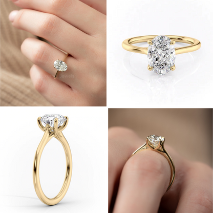 0.25- 2.00 Carat Oval Cut Solitaire Ring