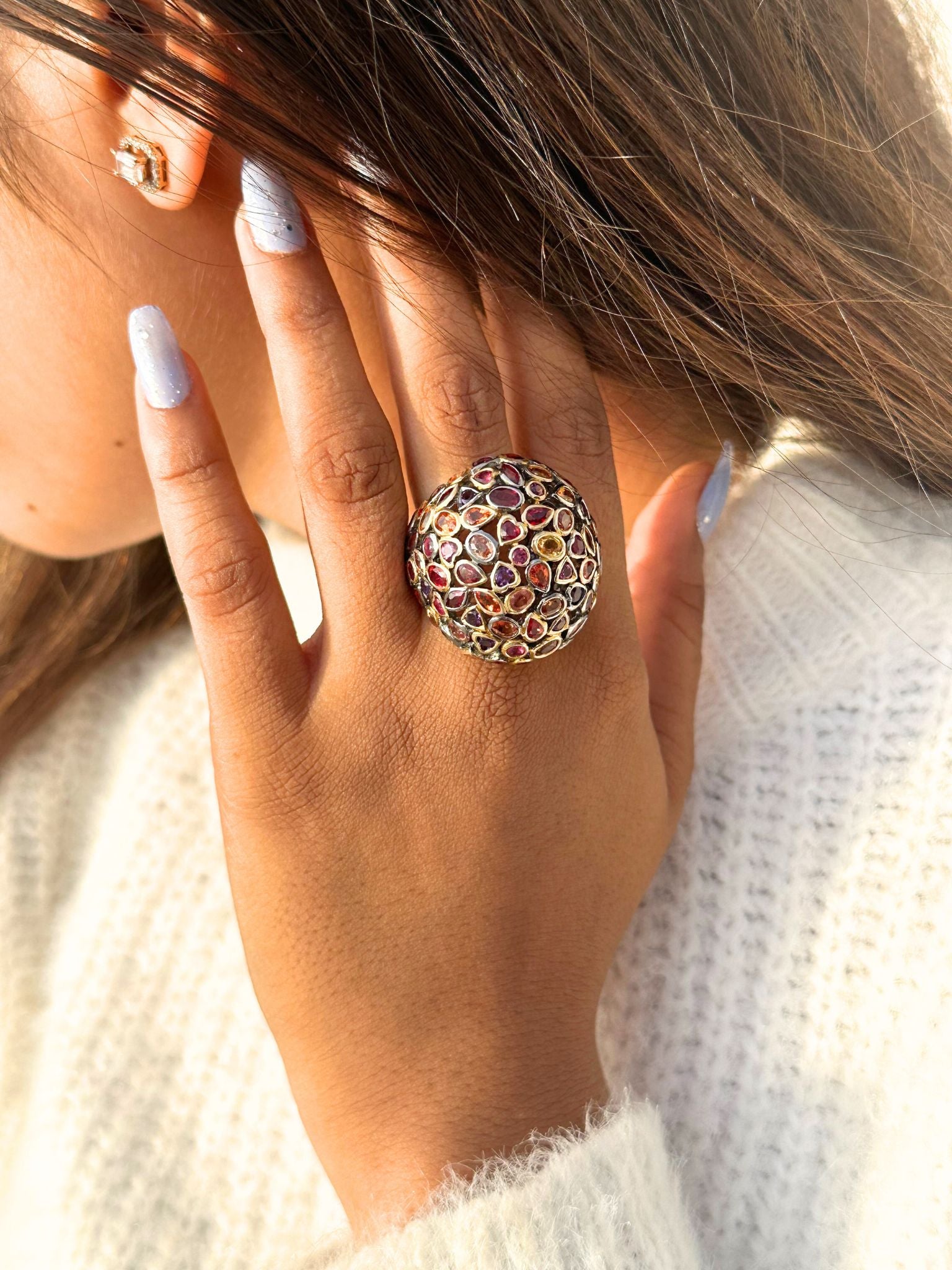Unique Handcrafted Multi Gemstone Ring