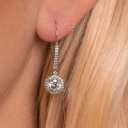 Brilliant Round Cut Drop Dangle Diamond Earrings