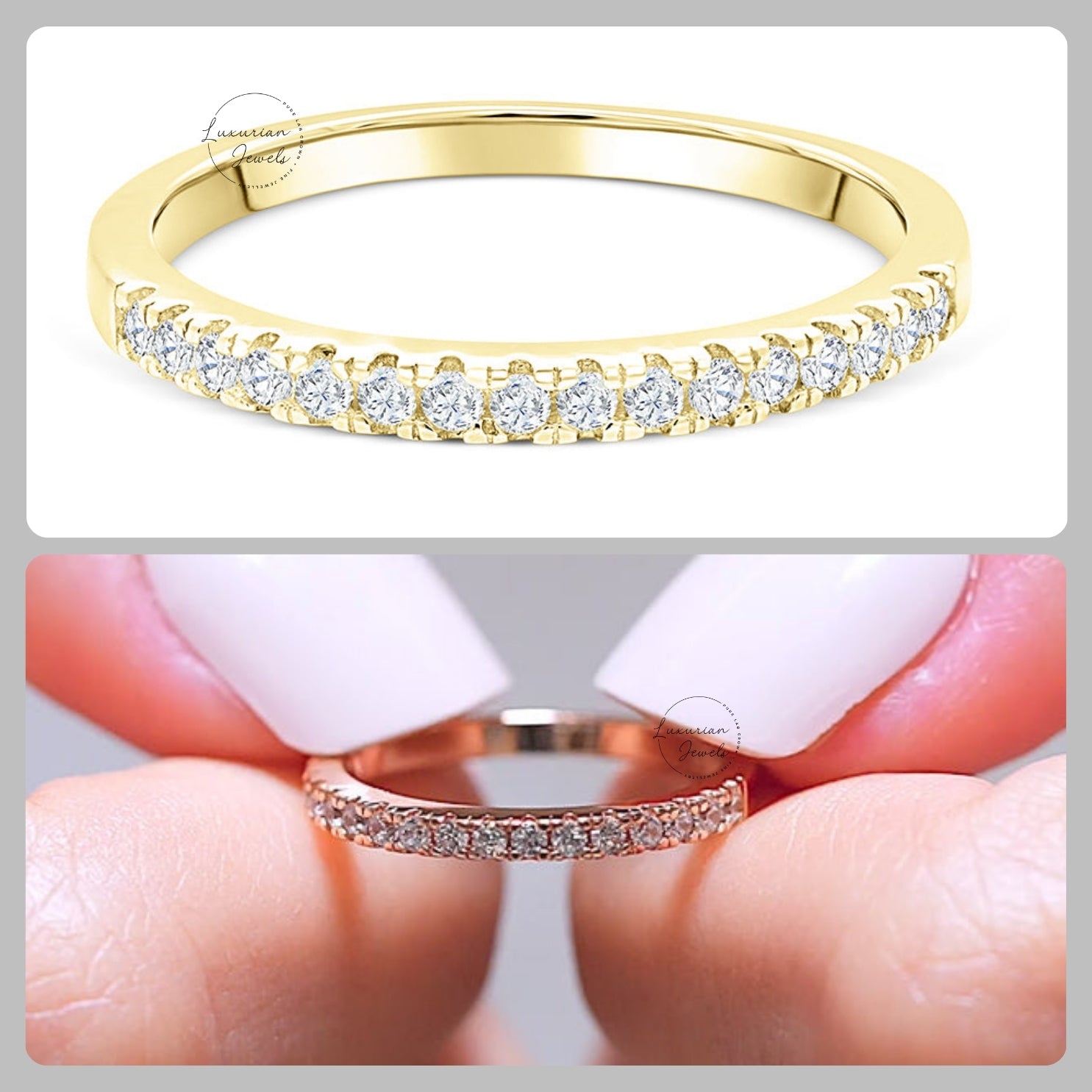 Round Cut Half Eternity Diamond Ring