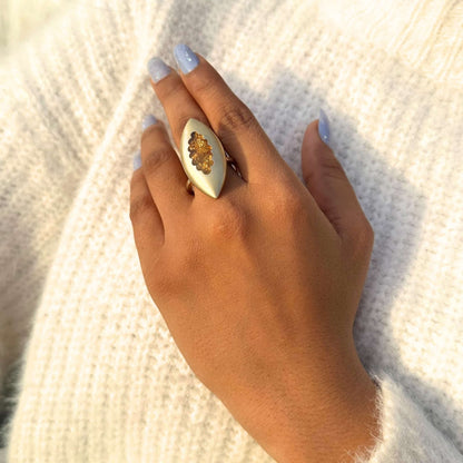 Adjustable marquise shape Gold Ring