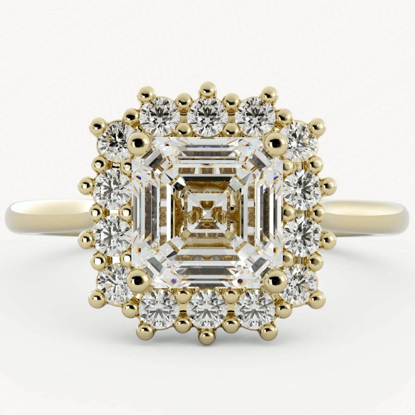 Asscher Cut Lab Diamond Halo Ring