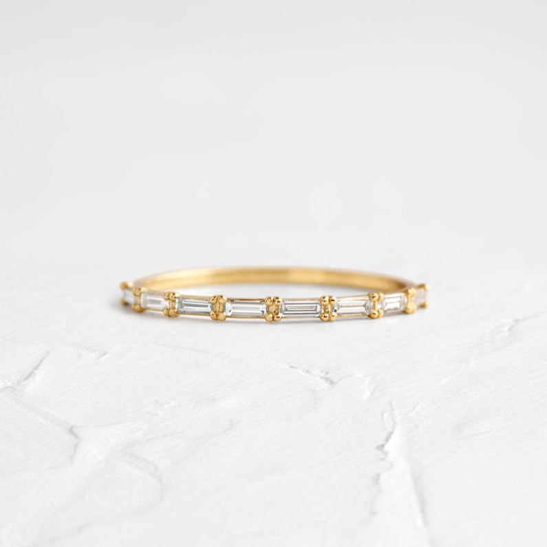 Baguette Cut Half Eternity Wedding Band