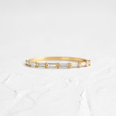 Baguette Cut Half Eternity Wedding Band