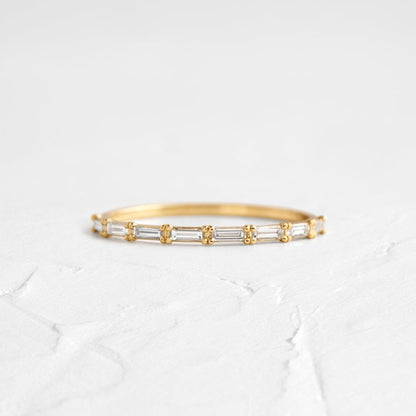 Baguette Cut Half Eternity Wedding Band