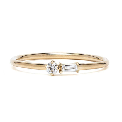 Baguette and Round Cut Diamond Band