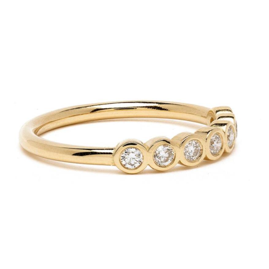 Bezel Set Diamond Band in 14k Gold