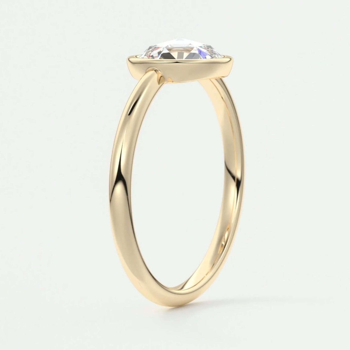 Bezel Set Diamond Solitaire Ring