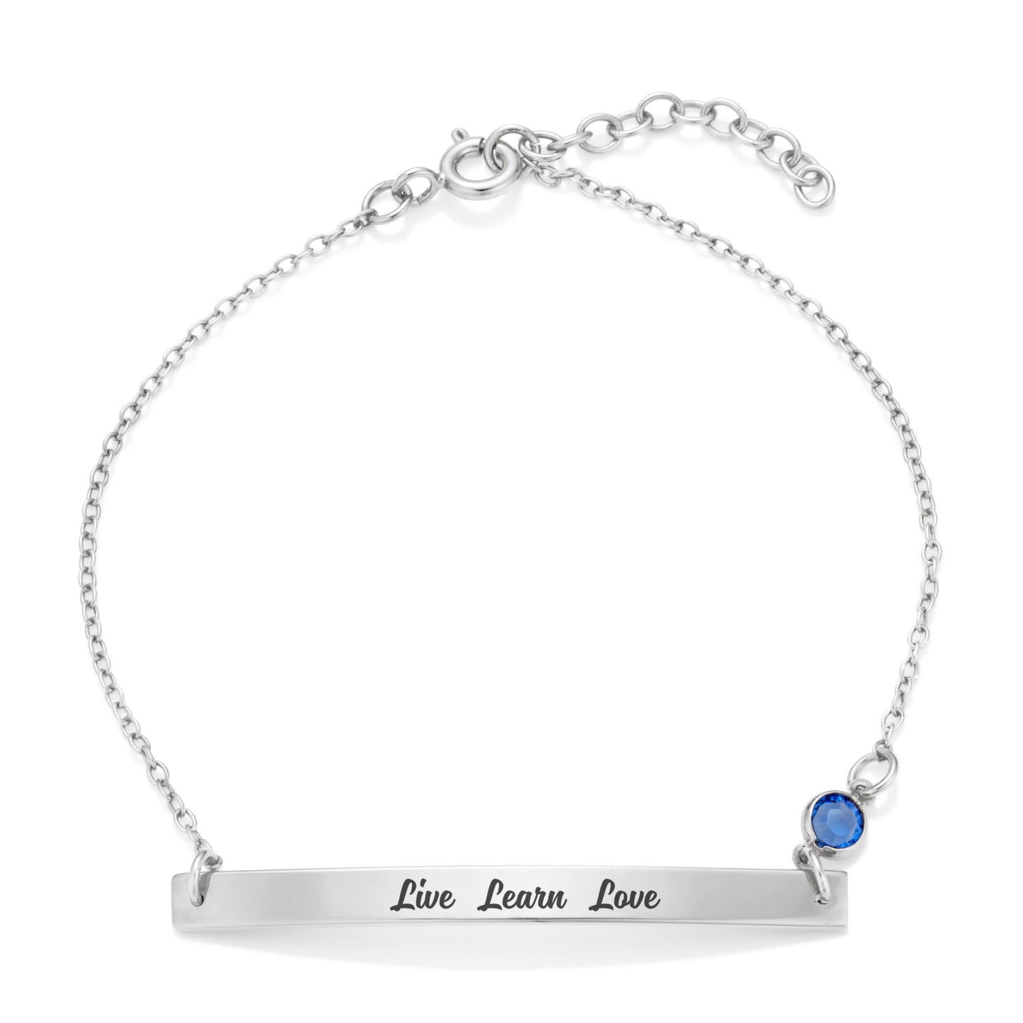 Birthstone and Bar Personalised Bracelet