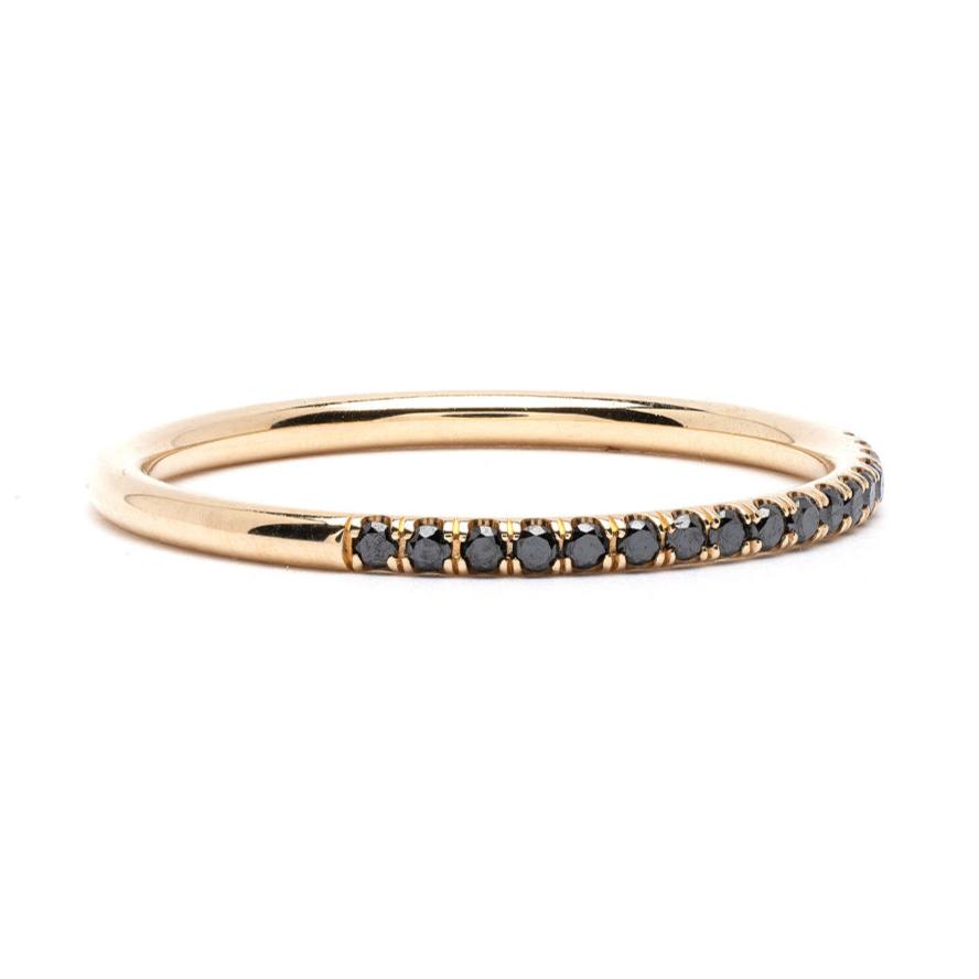 14k Gold Black Diamond Eternity Band